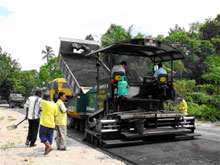 Resurfacing work at the Batu Hitam stretch